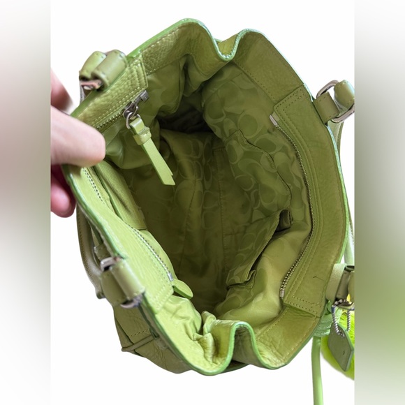 Y2K Coach green pebbled leather satchel - Picture 7 of 11